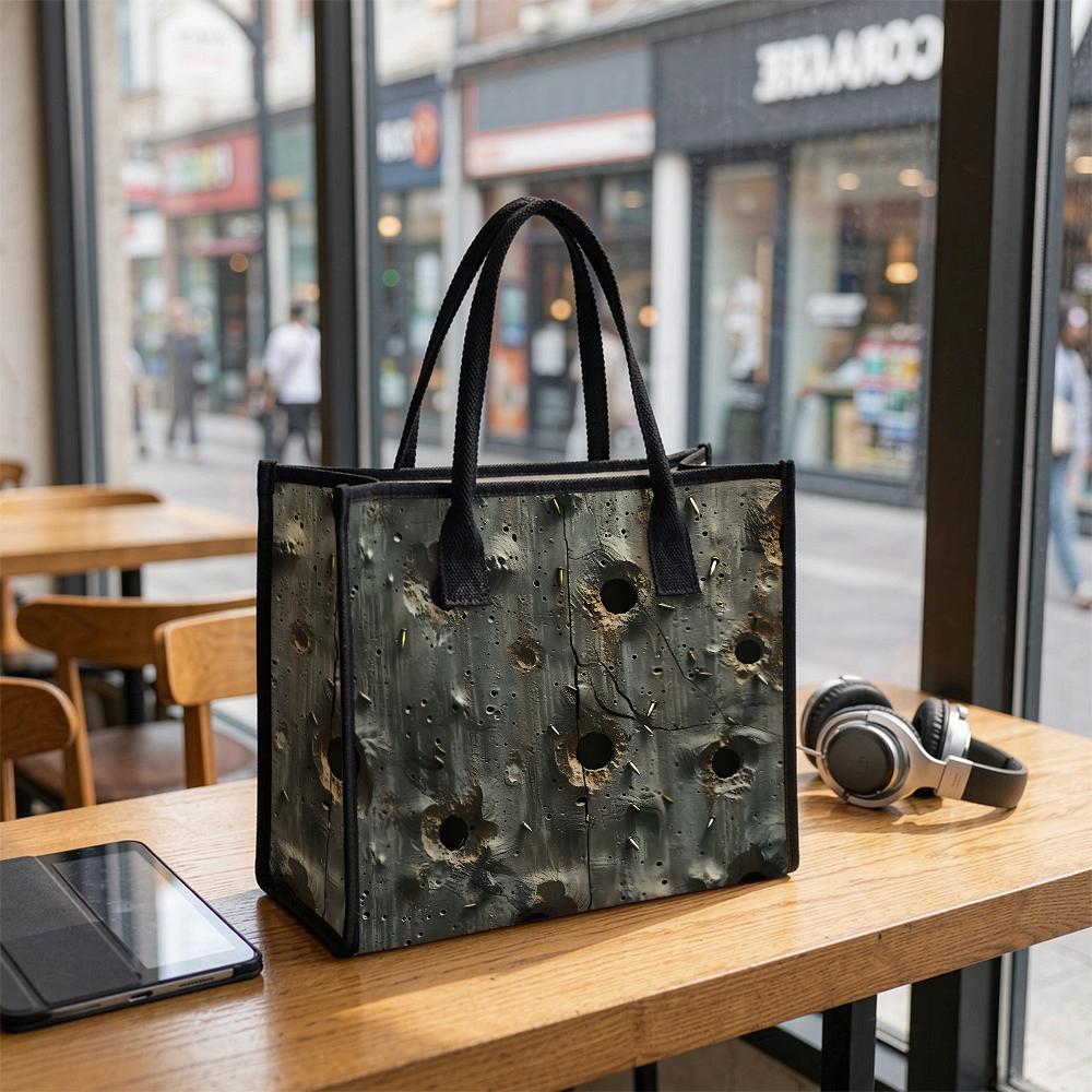 Cool Bullet Hole Print Tote Bag Casual Stylish Large Capacity Daily Handbag