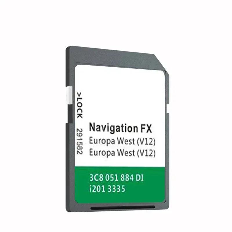 for VW Passat B6 (3C) (2005 -2010) 8GB FX V12 WEST Europe Cover Slovakia Hungary Navigation SD Card