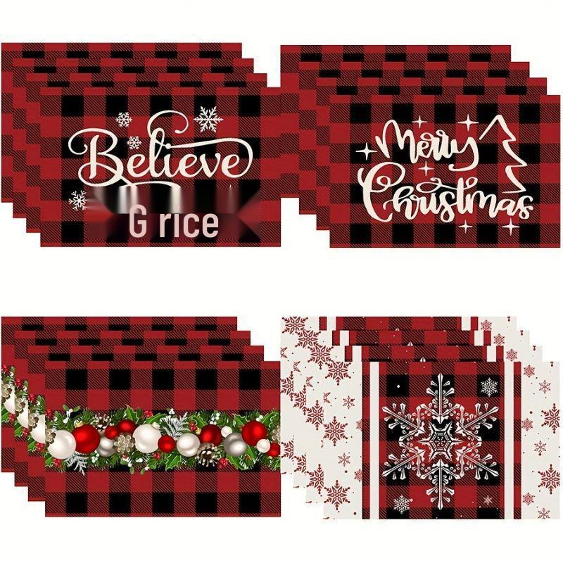 Festive Christmas Table Mat: Washable Holiday Table Decoration