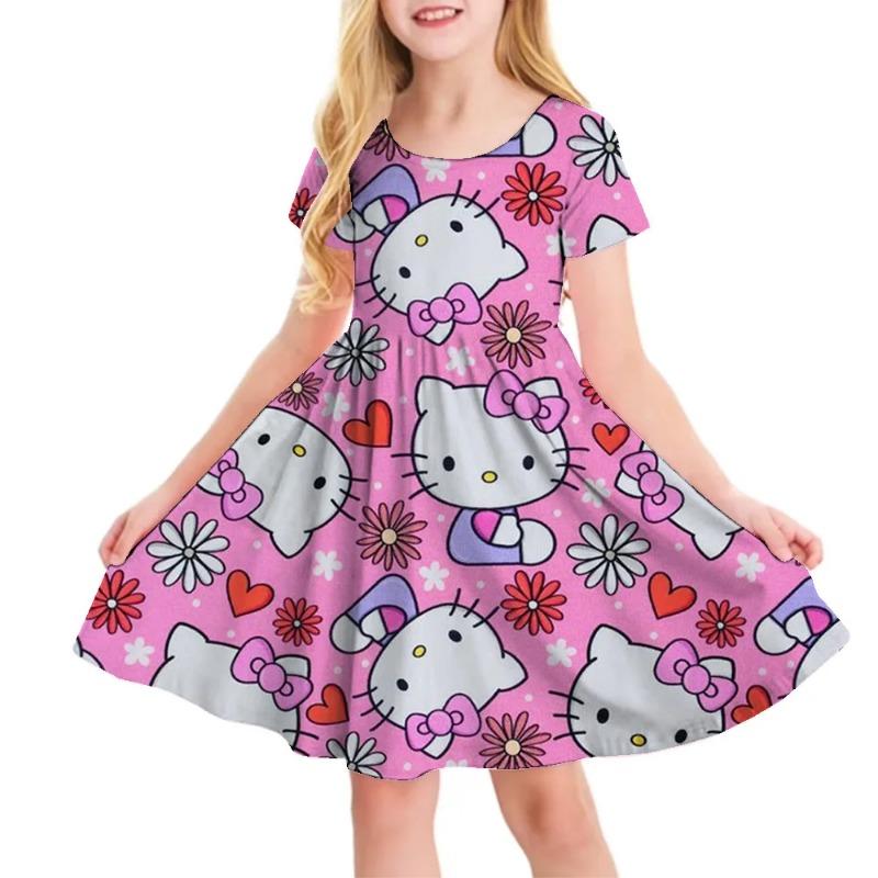 3D-печать Sanrio Hello Kitty Модный Мультяшный Узор Милый Короткий Рукав