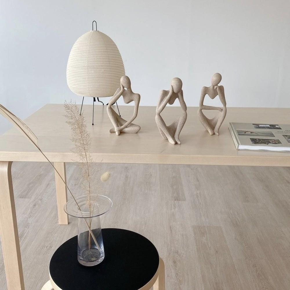 Resin Abstract Sculpture Figurine Sand Color Desk Display Ornaments Reading Decor