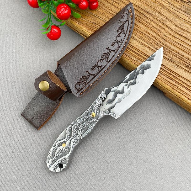 Ручная ковка Тесак для мяса Нож для нарезки Кухонные ножи шеф-повара Нож для обвалки Овощерезка