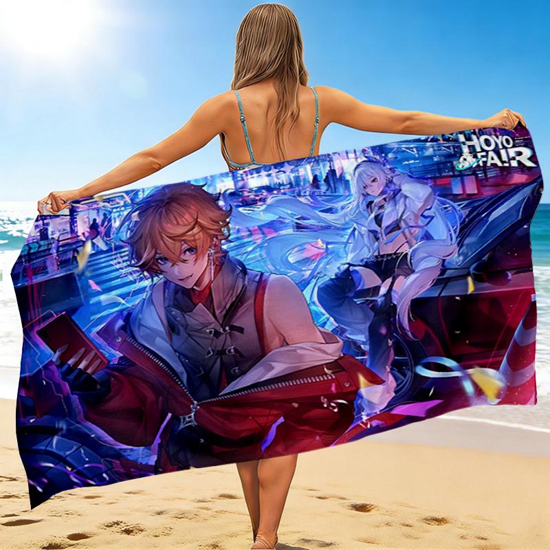 1Pc City Lights Spirits Beach Towel Quick Dry Multiuse For Beach Pool Gym Yoga Home Travel Christmas Halloween Xmas Gift S1614