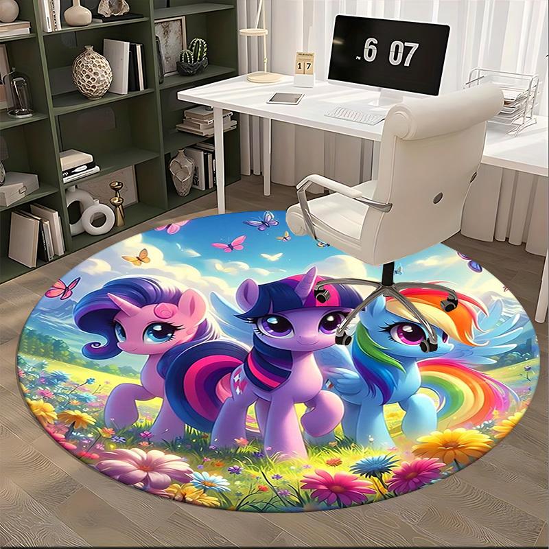 1 шт. My Little Pony Радуга Дэш Твайлайт Спаркл Принцесса Луна Круглый Ковер Коврик под Кресло Офисный Нескользящий Ковер Подарок на Фестиваль, Декор Дома Гостиная
