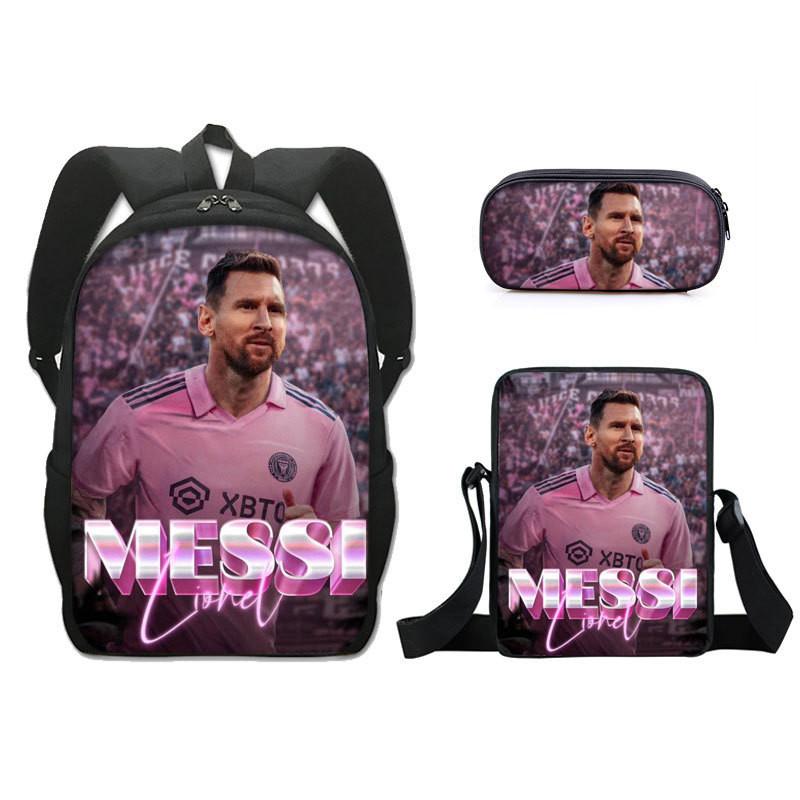 Современный набор рюкзака Miami Messi из дышащего полиэстера и легкого дизайна для школьного использования
