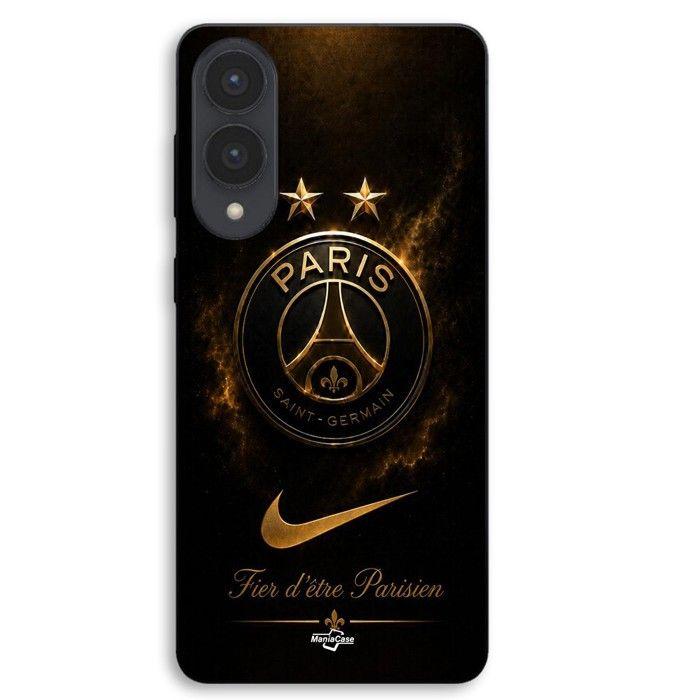 Coque Pour Samsung Galaxy S25 Edge PSG double champion et fier, noir et dorée Maniacase
