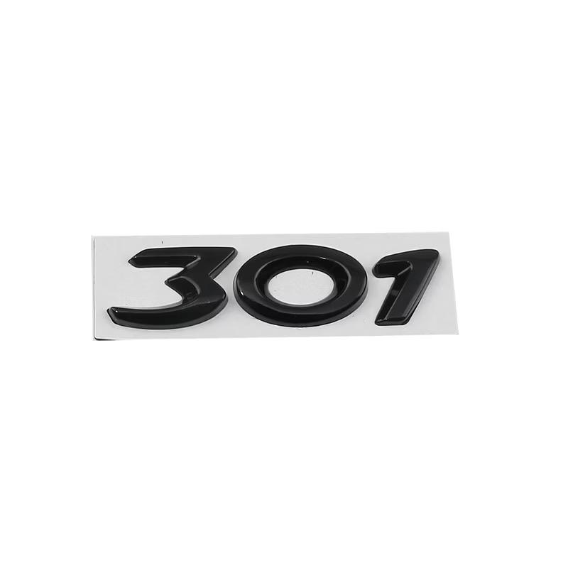 3D ABS Rear Trunk Emblem Badge Number Sticker for Peugeot 206 207 301 307 308 408 508 Car Accessories Comes with Back Glue