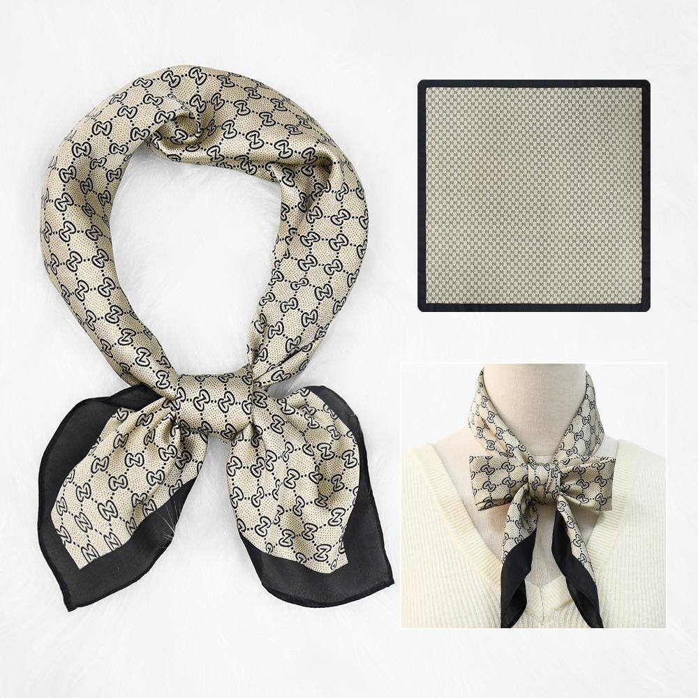 Женский новый модный шелковый шарф с имитацией атмосферы, защитный шарф для шеи, весна, лето, осень, квадратный шарф