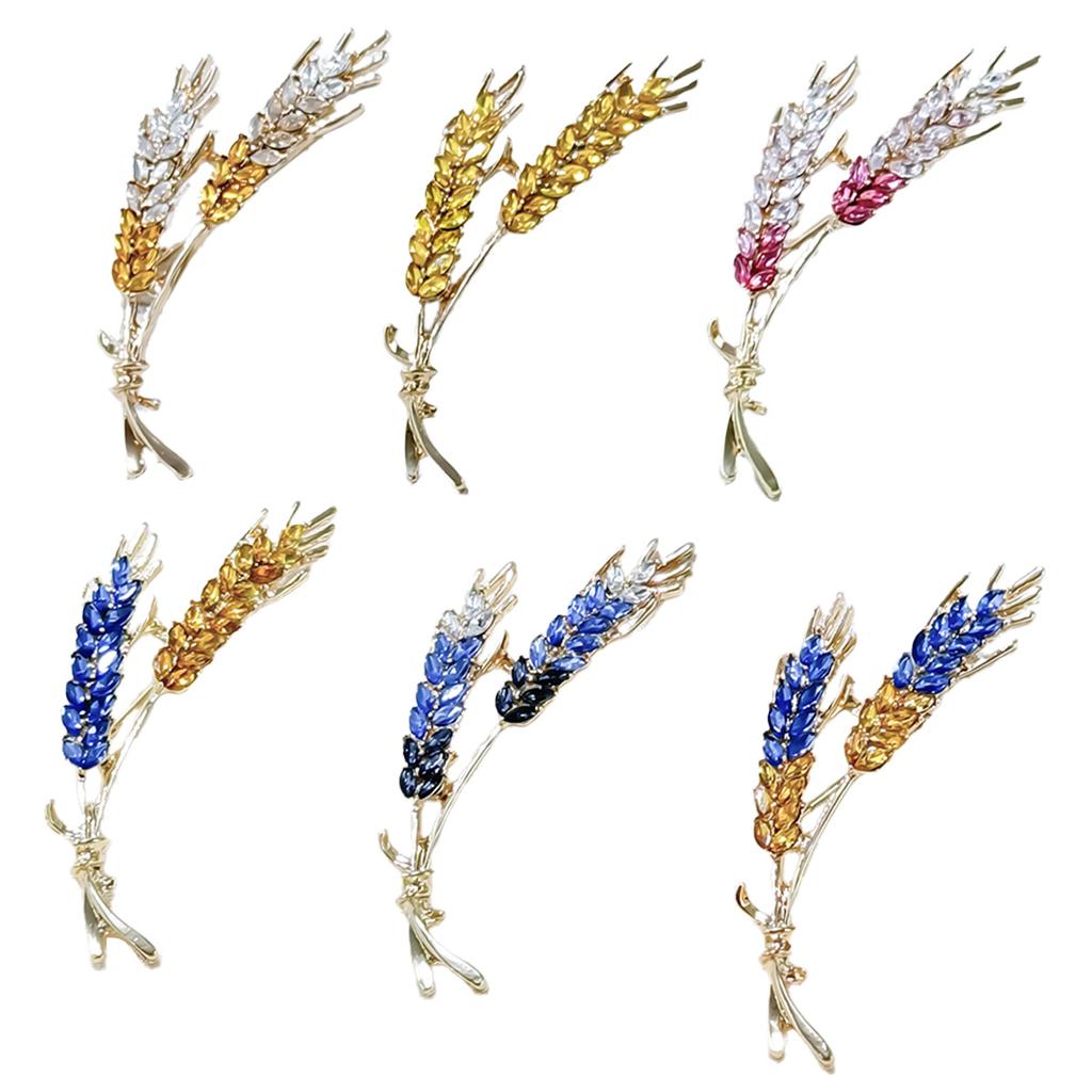 Изысканная брошь с кристаллами в виде колоса пшеницы, модный простой костюм, пальто, одежда, корсажная булавка с аксессуарами