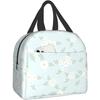 Daisy Flower Blue Insulated Lunch Bag Protable Thermal Cooler Tote for Adults Kids Work School Picnic Beach Reusable Lunch Box