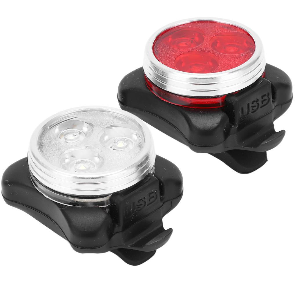 2 Pcs Mountain Bike Headlight and Tail Light Waterproof Lightweight Full Enclosure Design Cycling Warning Equipment