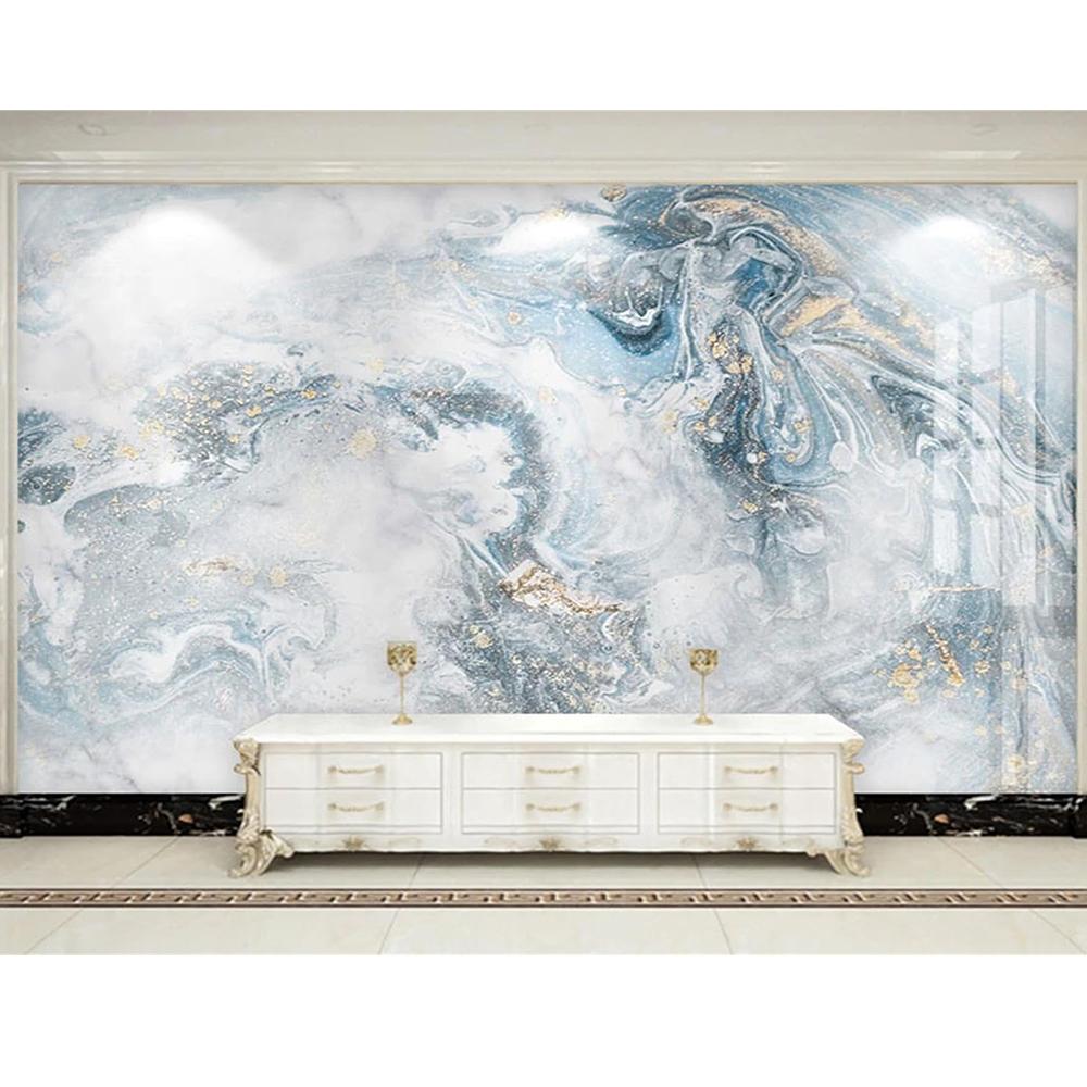 Абстрактные серые белые мраморные настенные росписи, простые мраморные обои для спальни, современные космические мраморные наклейки на стены, домашний декор