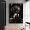 Modern Character Home Living Room Decoration Painting African Woman Black Gold Art Canvas Posters and Prints Wall Art Mural