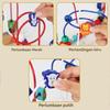 Colorful Animals Wooden Toys Wooden Beads Intelligence Building Blocks Bead Maze  Early Learning