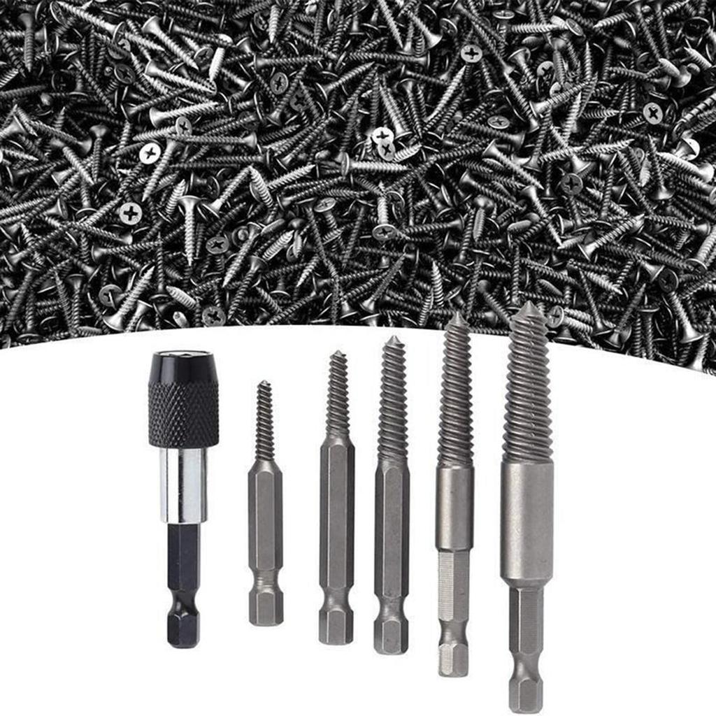 Hexagonal Handle Broken Head Screw Extractor Black Quick Release Electric Hexagonal Broken Thread Removal Tool Set