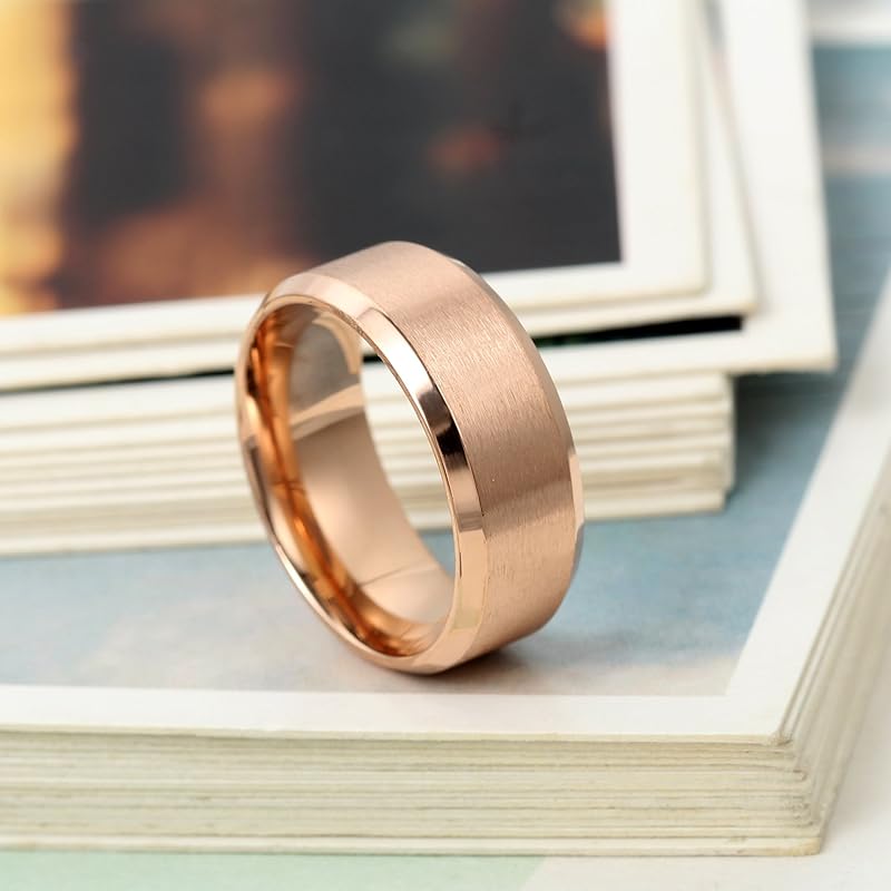 [Flongo] mens rings wedding ring stainless steel ring simple fashion 8MM proof of love key to happiness lightweight boy present valentine's day