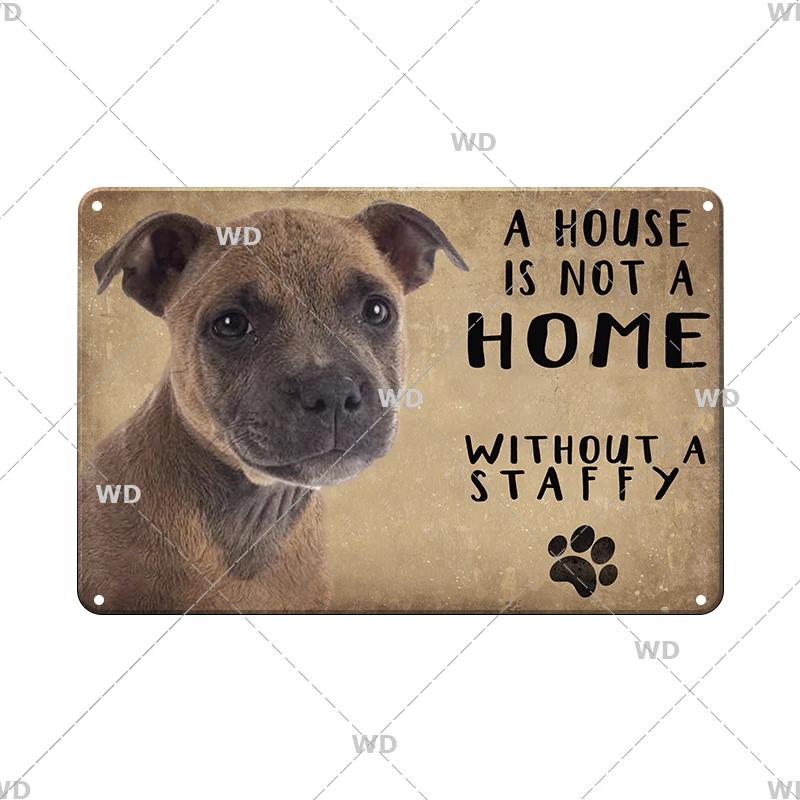 Винтажные жестяные вывески с собакой, декоративная доска, металлическая пластина в стиле ретро для дома, гостиной, мужская пещера, кафе, ферма, ретро-плакат, настенный художественный декор