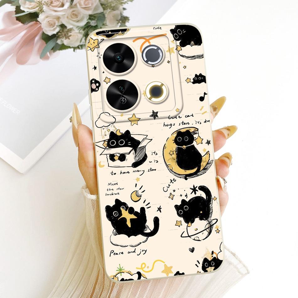 For ITEL P65 Cute Cat Flower Cartoon Phone Case For Itel P671L ItelP65 Shockproof Soft Silicone Covers Bumpers