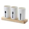 Suteki Life Chopstick Stand, Drainer, Spoon, Fork, Knife, 3-Piece Set, Nordic Style Kitchen Storage