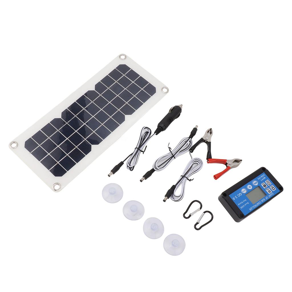 Solar Panel Kit 30W Solar Panel 18V 5V USB Dual Output 12V 24V Controller Set for Outdoor Camping