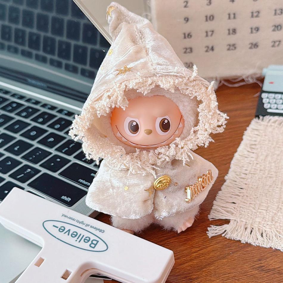 NEW 10cm Labubu Doll Clothes Fashion Star Moon Cloak Shawl Clothing Set For Labubu Dolls Trendy Clothing Accessories Gift