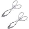 2 Pack 7-Inch Food Tongs for Serving, Thickening 304 Stainless Steel Flatware Buffet Tongs for Salad Cake Bread BBQ, Kitchen Scissor Cooking Tongs,