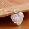 Hot 925 Sterling Silver Photo Frame Pendant Necklace Snake Chain Woman Charm Statement Fashion Jewelry Wedding PartyGood product