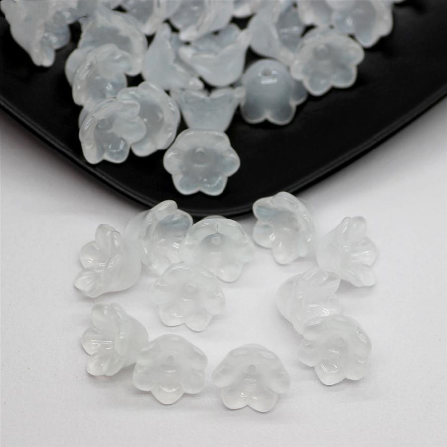 50 шт., бусины в форме цветка, стеклянные бусины в форме цветка для изготовления ювелирных изделий, аксессуары для волос ручной работы, сделай сам