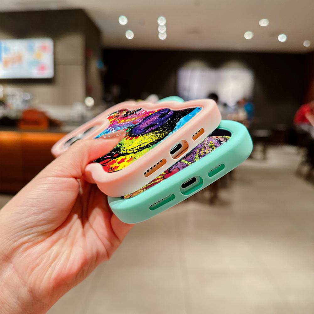 Ae76 Dog Color Doodle Design Art защитные чехлы для телефонов Samsung S24 Plus S23 Ultra A14 A55 A06 Honor X9b Motorola OnePlus Big Wave TPU задняя крышка