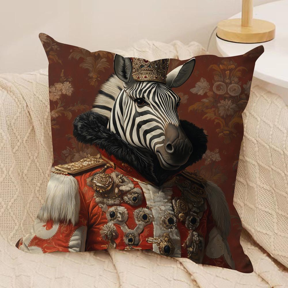 Zebra Dressed Up Portrait Cushion Cover Soft Plush Throw Pillow Cover DoubleSided Printed Cushion Case Sofa Home Decor