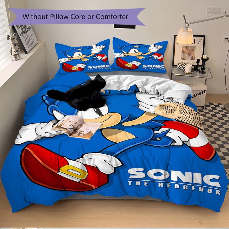 Sonic Adventure Print 3Pcs Bedding Setduvet Cover With 2 Bedropillowcase Home Birthday Gift