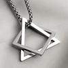 Men Necklace Triangle Square Pendant Necklace Dating Work Party Versatile Style Necklace Clothing Accessory