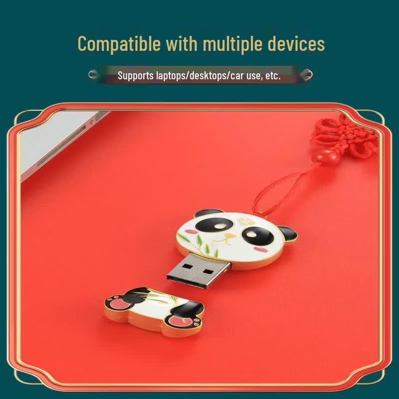 Милый Металлический USB-накопитель в виде Панды