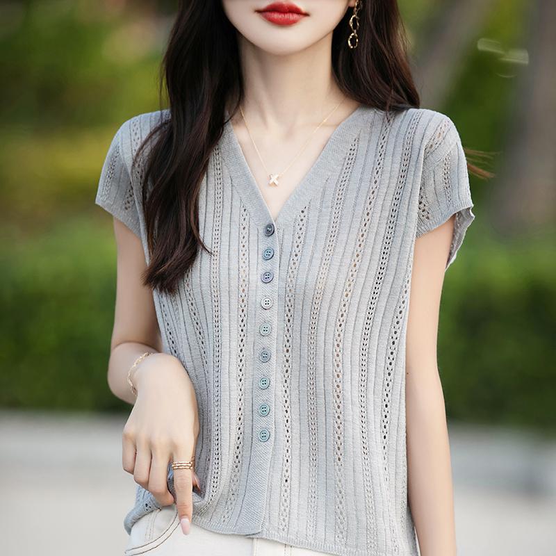 Женский легкий кардиган из 50% шерсти и 50% шелка Mulberry — универсальный трикотаж на все 4 сезона для комфорта и стиля в любое время года