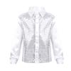Kids Shiny Sequins Shirt Boys Children Hip-hop Jazz Dance Performance Shirt Stage Dance Blouse