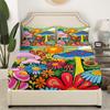 Bohemian Mushroom Pattern Bed Hat Four-Piece Bedding Set Bedroom Dormitory Bedding Decoration