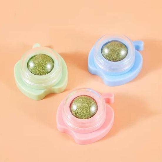 Мяч из кошачьей мяты Настенная присоска Игрушки для кошек Вращающаяся игрушка из кошачьей мяты Клейкая интерактивная игрушка в форме фруктов с пыленепроницаемой крышкой Способствует здоровью полости рта Игрушка для облизывания