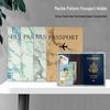 Cross-Border PU Leather Marble Passport Holder with Multi-Card Slots and Transparent Pocket.