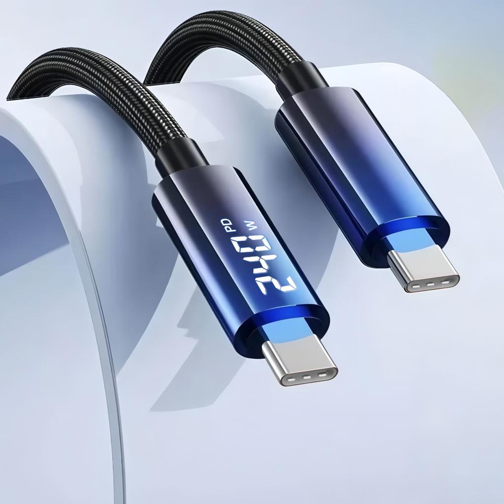 240 Вт Двойной USB C Кабель Быстрая Зарядка Нейлоновая Оплетка Type-C на Type-C Дата-Кабель для Samsung Huawei Xiaomi Ноутбука Телефона