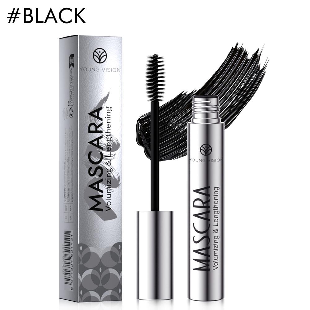 Густая водостойкая черная подкручивающая тушь для ресниц в серебристом тюбике с шелковыми волокнами для макияжа глаз
