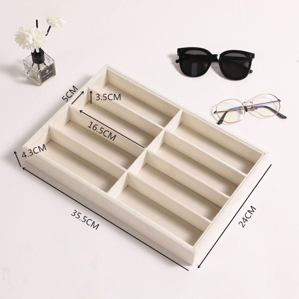 Stackable Sunglass Organizer Beige Grey Eyeglass Display Tray New Glasses Holder for Men Women
