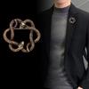 Классическая ретро-брошь Змея: Унисекс Двойной Змеиный Эмблема для Курток