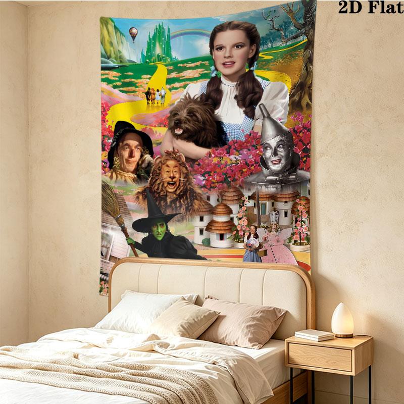 The Wizard Oz Wall Tapestry Aesthetic Wall Hanging Printed Fabric Blanket Decorative Tapestries For Bedroom Living Room Home Decor