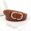 Womens Casual Leather Belt With Alloy Pin Closure And Hollowout Design For Spring