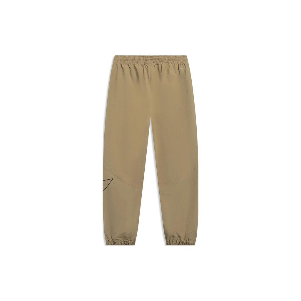 Li-Ning Plain Lace-Up Loose Fit Cuffed Knit Sports Pants Men Bottoms Khaki AYKU663-2