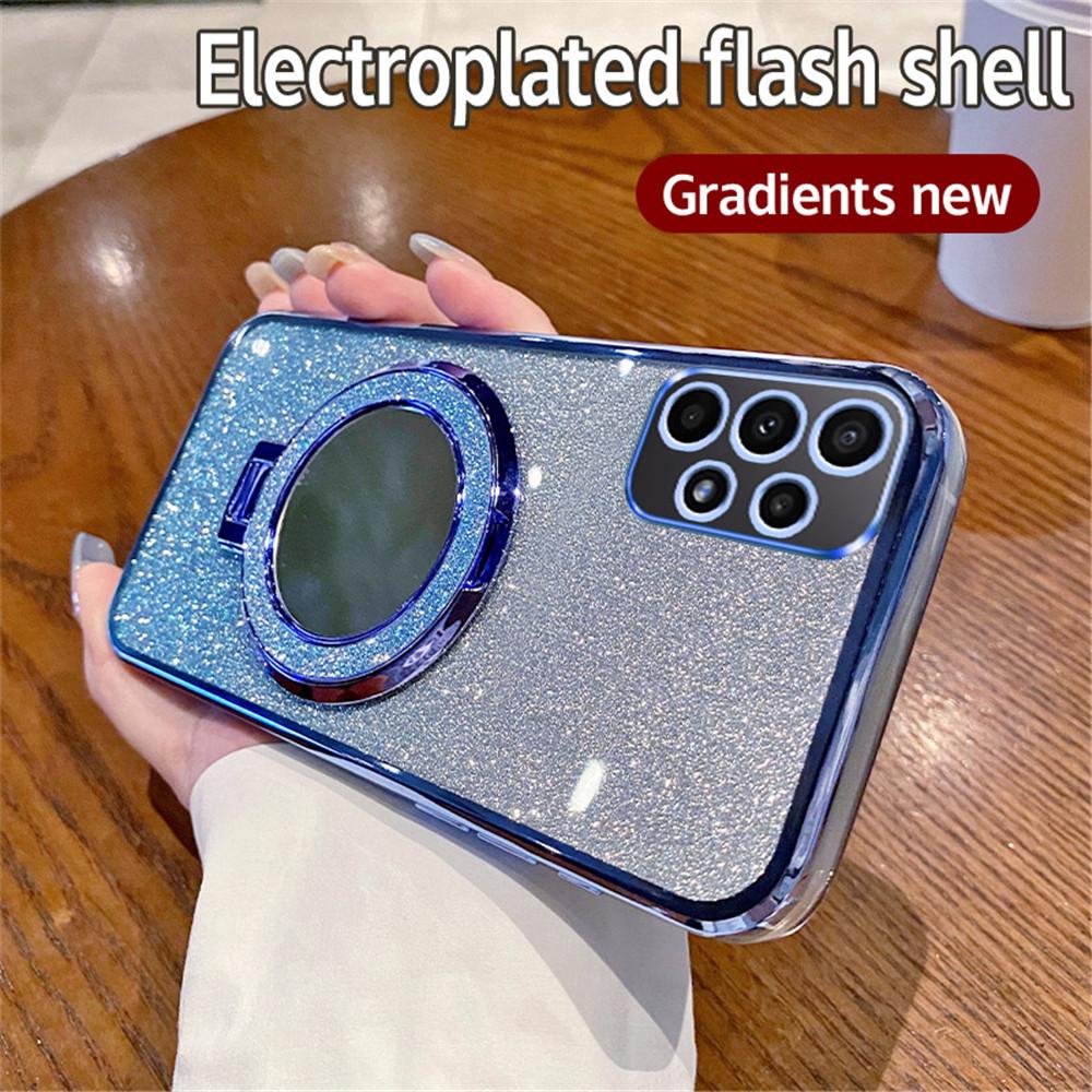 Градиентный блестящий зеркальный чехол-подставка для телефона с кольцом для Samsung A52 A32 A22 A12 A72 A71 A51 A31 A21S A50 A20 A30 Магнитная крышка-держатель