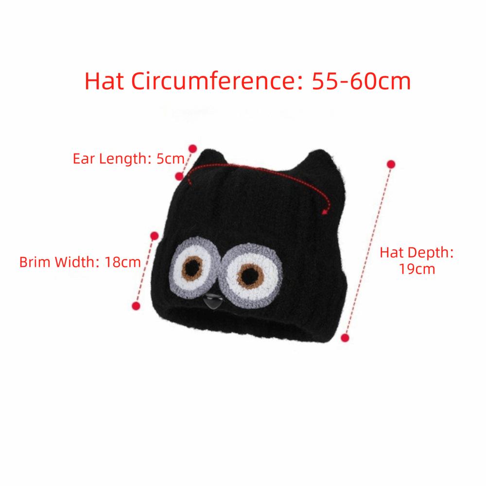 Knit Design Woolen Winter Cap Thick Material Owl Pattern Hat Adorable Fuzzy Knit Hat Autumn Season
