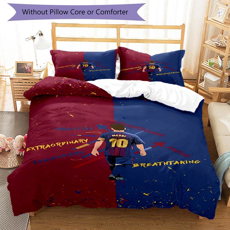 Argentina World Cup Celebration 3‑Piece Bedding Set,Soft Breathable Duvet Cover & 32 Pillowcases,Multi‑Purpose for Bedroom Dorm Guest Room,Great Festi