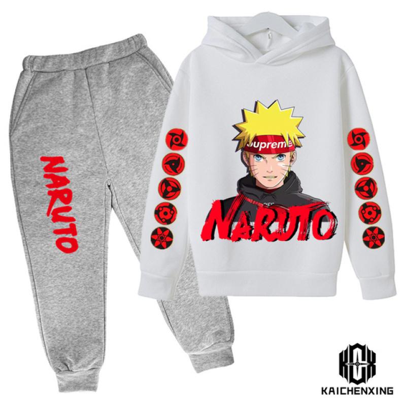 Детская одежда для маленьких мальчиков, костюм японского аниме «Наруто», спортивный костюм, топы и брюки, комплект из 2 предметов, зимняя хлопковая одежда с принтом для мальчиков для мальчиков