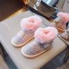 Kids Warm Fleece Lined Waterproof Winter Snow Ankle Boots For Boys And Girls